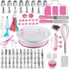 137Pcs Professional Pastry Turntable Kit Creative Piping Nozzle Piping Bag Set  Baking Projects