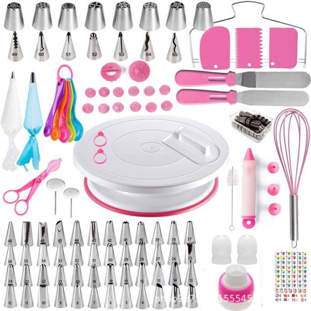 137Pcs Professional Pastry Turntable Kit Creative Piping Nozzle Piping Bag Set Baking Projects