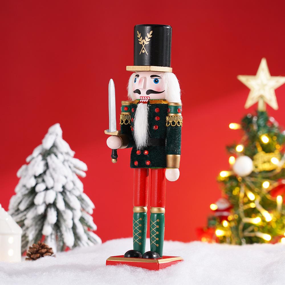 

30 см Рождественский Щелкунчик Деревянный Щелкунчик Украшение Фигурка Солдатика Ручная работа Кукла Игрушка Дом Офис Настольный Рождественское Украшение Подарок