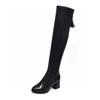 Women's boots 2025 long tube black thin European and American style knee boots comfortable cowhide thin boots three kinds of highly elastic boots