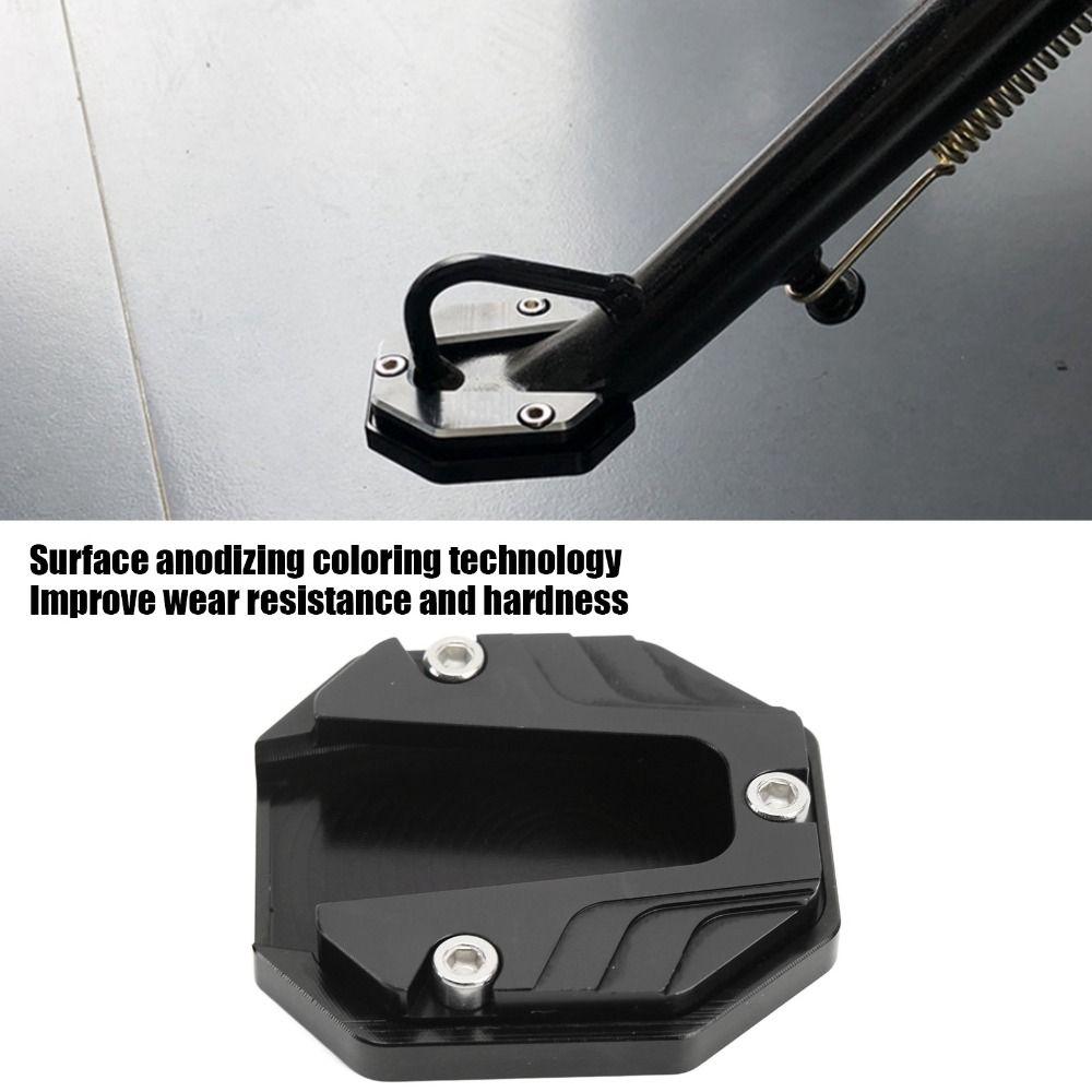 Aluminium Alloy Motorcycle Side Stand Plate High Strength Black Support Plate Universal Anti-Skid Kickstand Extender Parking