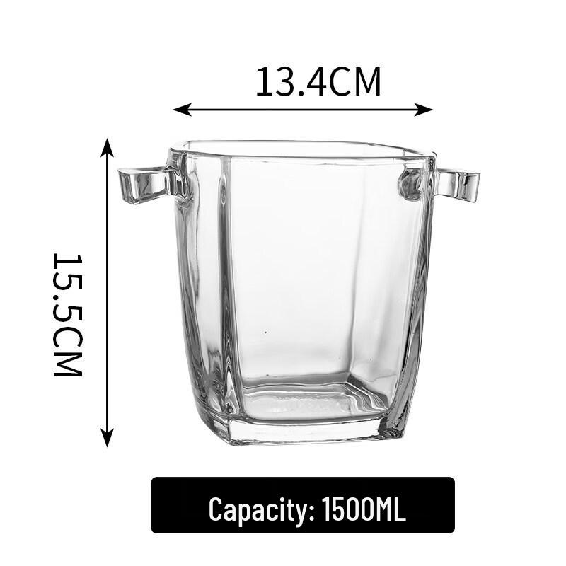 ZISIZ Thickened Glass Insulated Ice Bucket