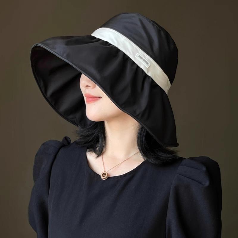 Sunscreen bucket hat female face small summer outdoor travel hat sun hat UV protection sun hat