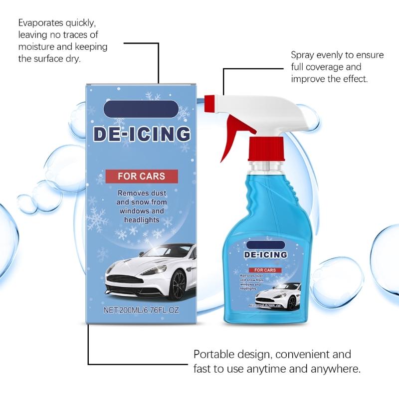 Car Ice Remover Sprayer Winter Car Windshield Deicer Snow Removal Sprayer Defrosting AntiIcing Tool 200ml