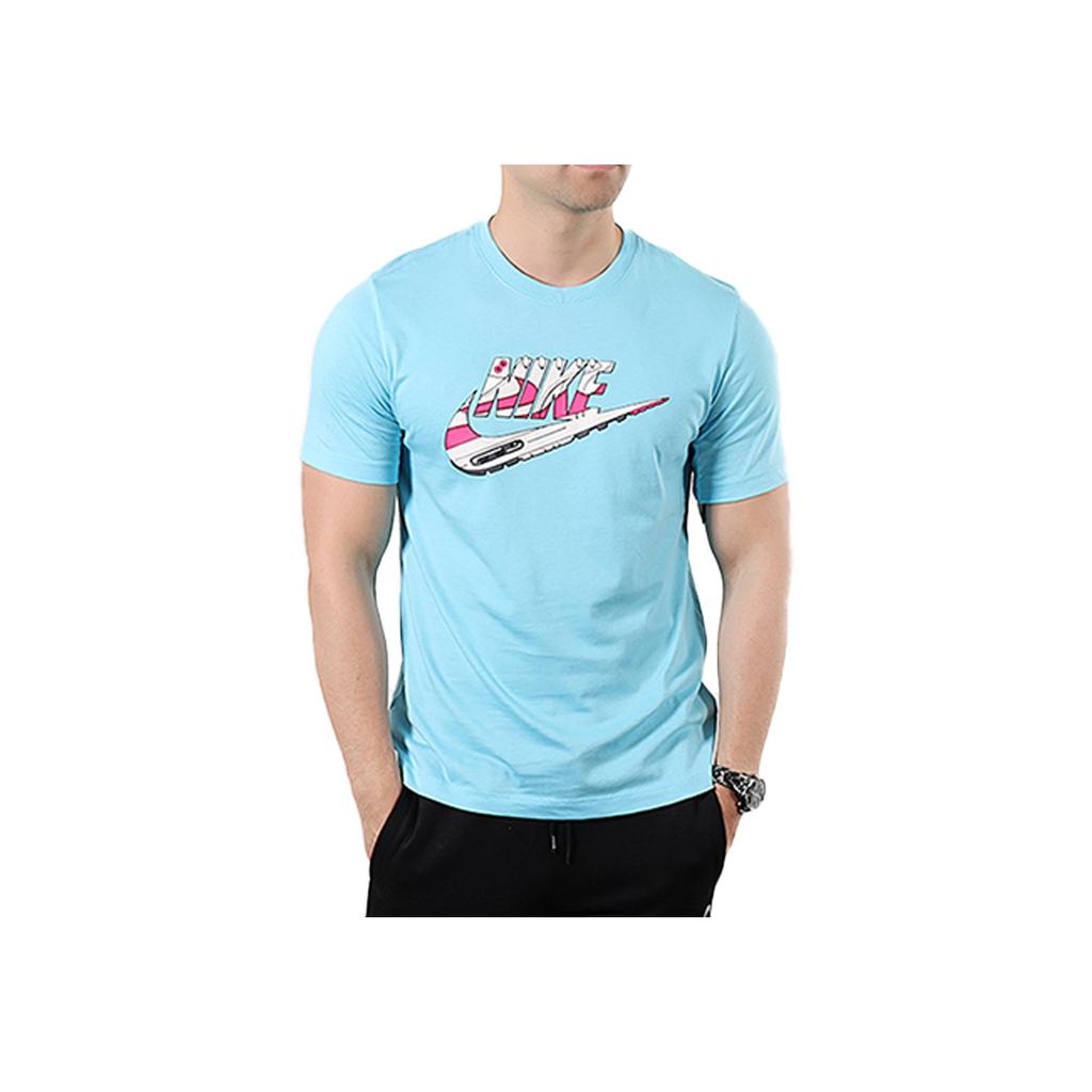 Nike Logo Large Symbol Sports Short-Sleeved T-shirt Men Tops Blue BQ0703-486