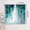 2pcs Gradient Teal Feather Printed Curtains, Designed for Light Filtering, Quality Material, Ideal for Daily Home Window Decorat