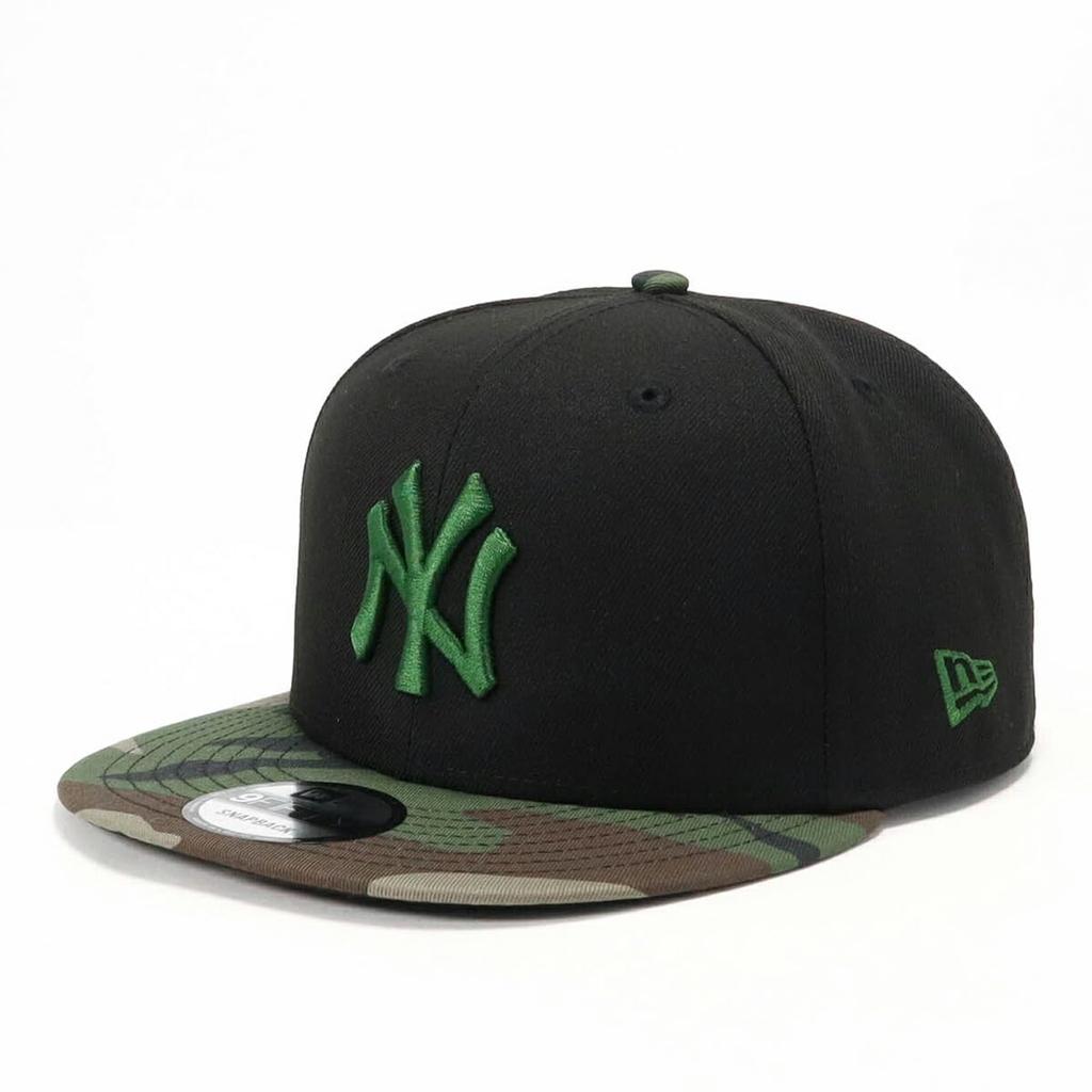 New Era 950 NEYYAN BLK WCAMO HLF Flat Visor NY Sizes Cap, MLB, Black/Holy Relief, S/M (Size 25J)