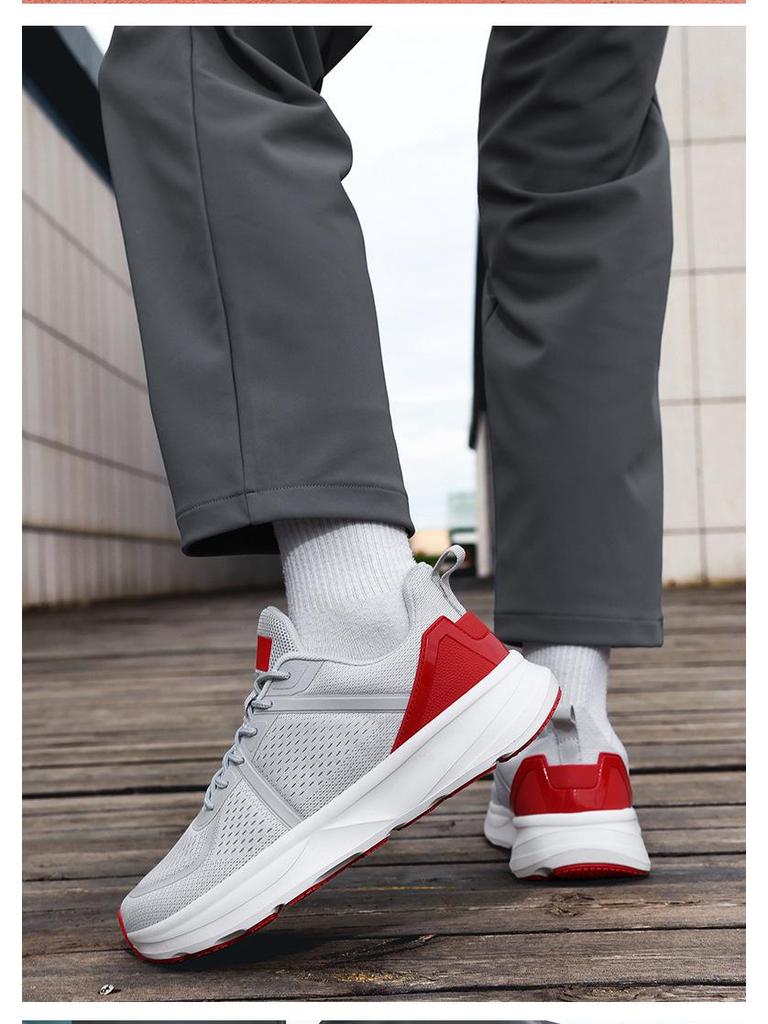 Men's Wide Palm Lightweight Running Shoes - Breathable Mesh, Wide Toe, Lace-up Sports Walking Shoes.
