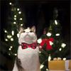Malier Cat Collar with Christmas Snowflake Pattern Bow tie and Tiny Bell, Adorable Collar with Light Adjustable Buckle Pet Accessories for Kitten