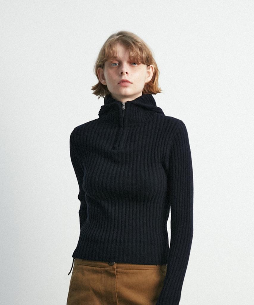 MOONSUN Unisex, Balaclava Knit Top / Dark Navy