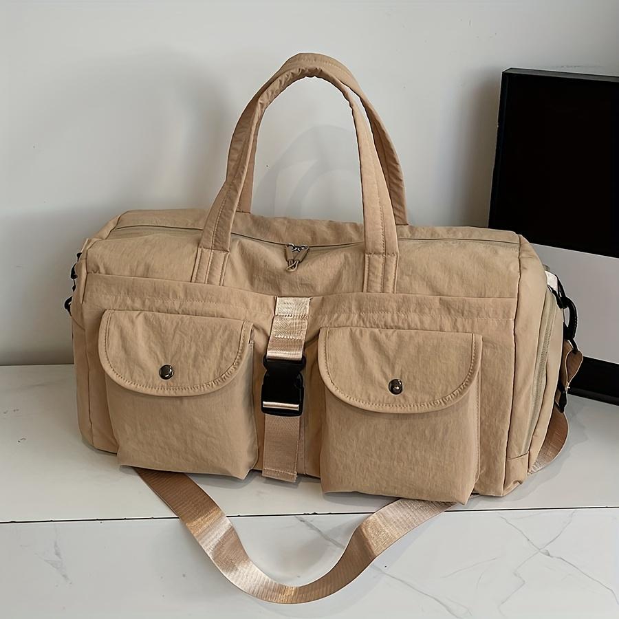 

Спортивная и дорожная сумка-даффл большой вместимости с отделением для сухих/влажных вещей, просторная дорожная сумка для выходных, идеально подходит для путешественников и любителей фитнеса хаки