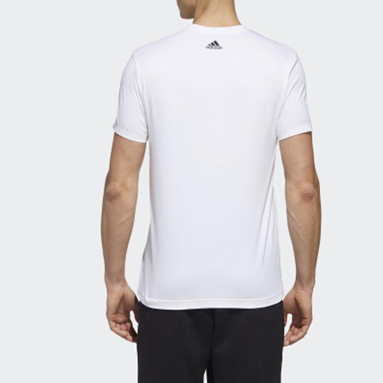 adidas T Shirts Men's White Crew Neck Moderate Straight Fit GL5622