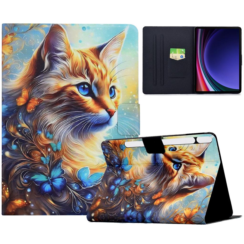 Leather Case for Samsung Galaxy Tab S10 Lite/S10 FE/S9 FE/S9 Pattern Painting Card Slots Stand Tablet Cover with Auto Sleep/Wake