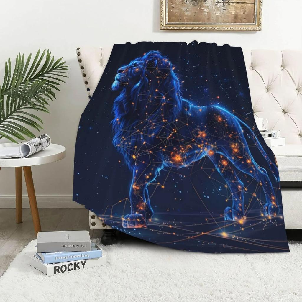 Weißer Tiger Überwurf Dünne Decke Tiere Bedruckt Leicht für Sofa Heimdeko Geschenk für Löwen Tiger Elch Bären Hunde Katzen Liebhaber