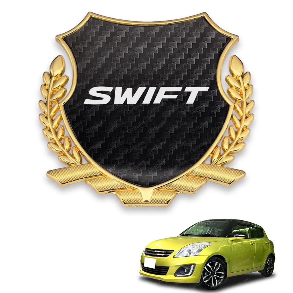 Swift Car Metal Car Sticker Decal for Swift Car Logo Decorative Sticker Fiber Emblem, Emblem, ZC33S/13S/53S/C83S, (Carbon Pattern, Swift)