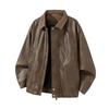 American Deconstructed Rivet PU Leather Jacket Men's Autumn New Windproof Lapel Jacket