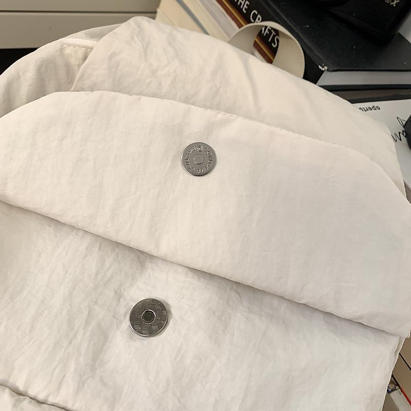 Solid Color Backpack Student Schoolbag Water-repellent Commuter Backpack