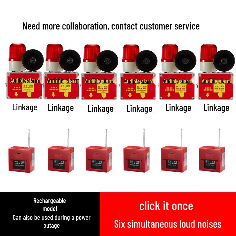 Single-Button Emergency Alarm with Sound and Light for Buildings and Rentals