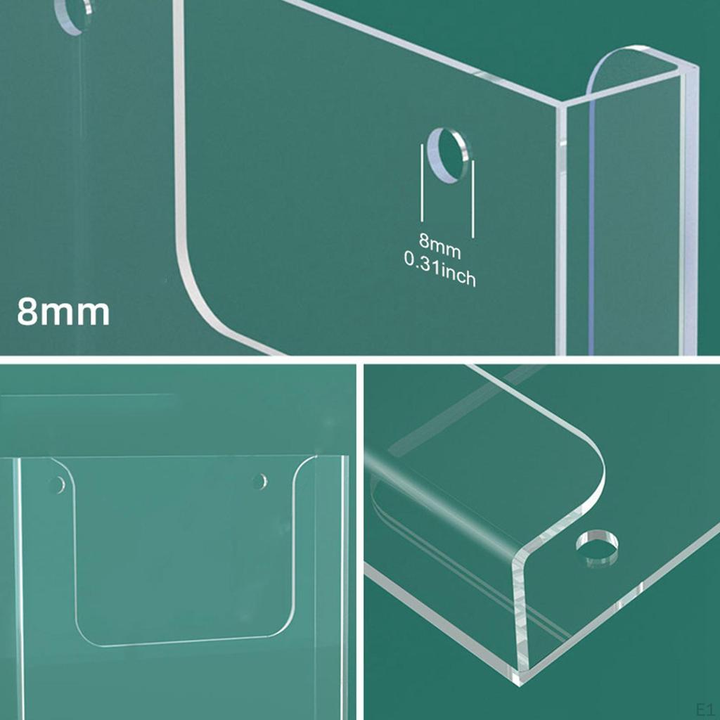 Acrylic Brochure Holder Literature Clear Flyer Display Stand Wall Mount Organizer for
