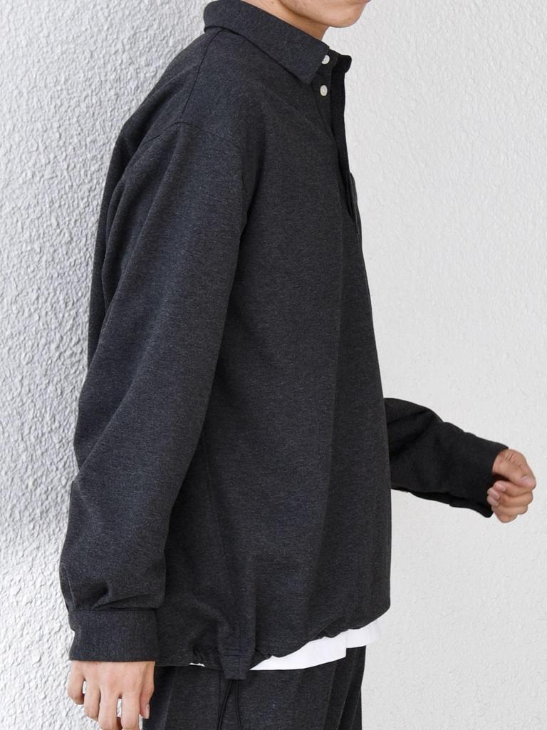 SHIPS any THE CIRCLE STRETCH Skipper Pullover Dark Size M Perfect for Setups 360° Wool-Like Shirt, Men's, Gray, (711170030), Co-op