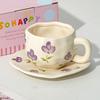 Creative Cute Flower Ceramic Coffee Mug Simple Couple Mug Exquisite Afternoon Tea Dessert Cup Office Mug Birthday Gift Art Decor