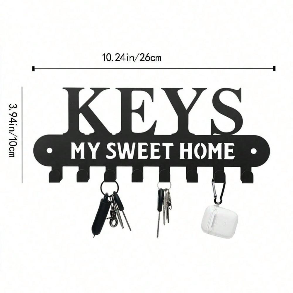 

Gothic Black Metal Key Holder Wall Mount Coat Rack Entryway Organizer Durable Jacket Hanger Unique Home Decor Gift TY2562 чёрный