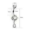Double Headed Round  Drop Zirconia Belly Button Pendant Jewelry