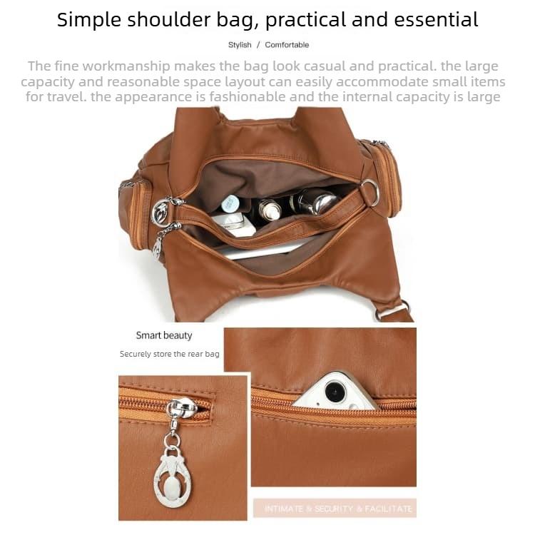 Multi-pocket Tote Bag Women's Large-capacity Shoulder Messenger Bag