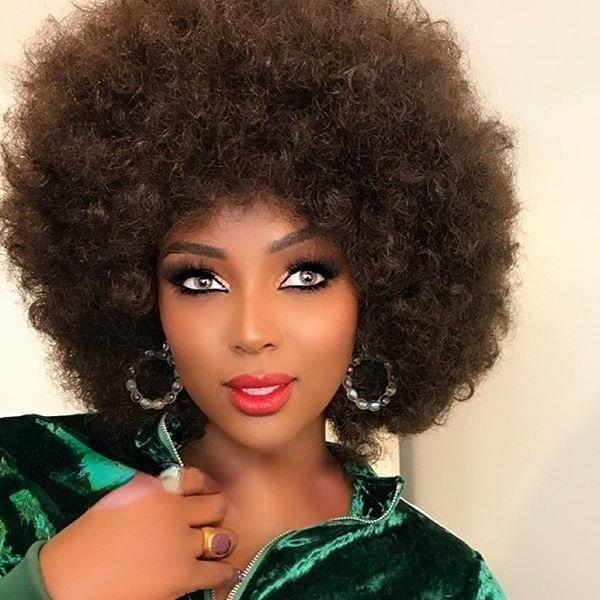 

Новейший афро кудрявый парик черный афро пушистый парик для волос для женщин