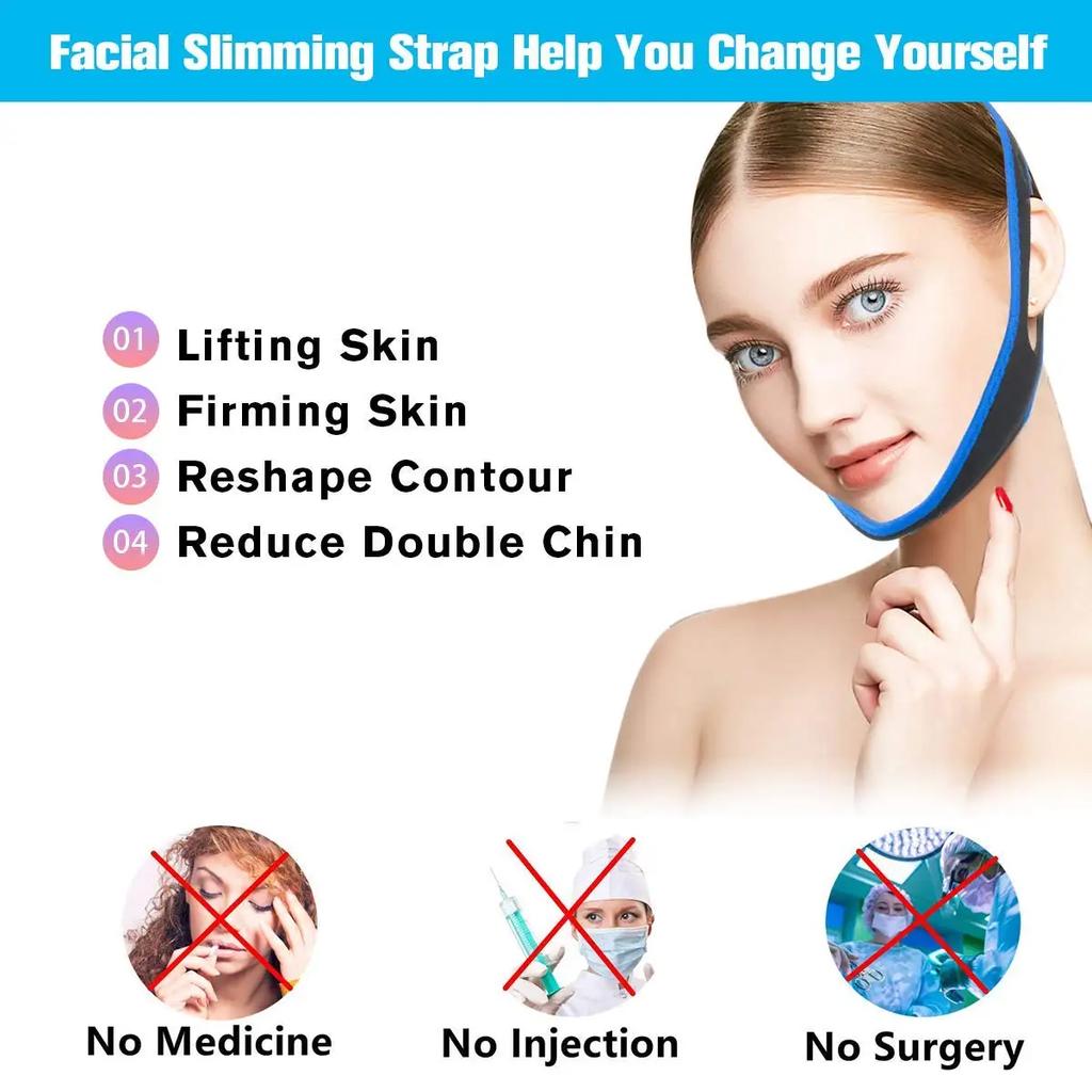 Face Slimming Bandage Reusable V Line Face Shaper Women Chin Cheek Lift Up Belt Facial Massage Strap Face Skin Care Beauty Tools