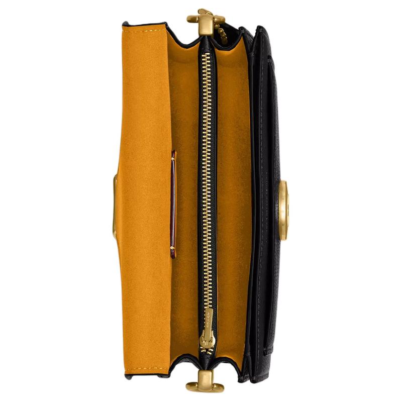 Coach Tabby 20 logo di marca chiusura a scatto borsa a mano tracolla in pelle martellata lucida piccola da donna nera