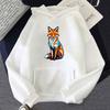 Rainbow Fox Printed Hoodie Cartoon Print Velvet Casual Long Sleeved Sweatshirt Men Women Clothing Moletom Fashionable Clothing