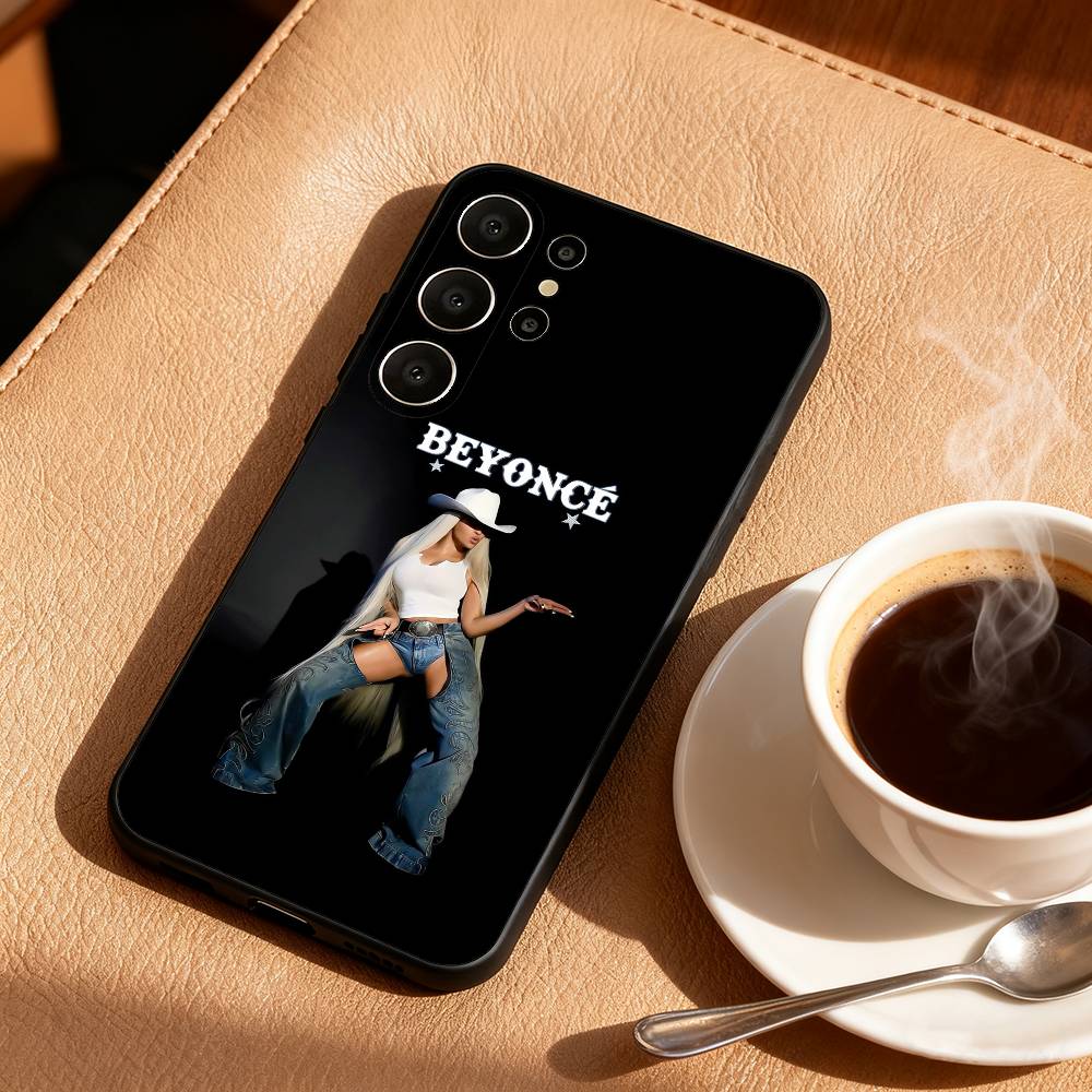 Singer B-Beyonce Cowboy Carter Phone Case For Samsung S25,24,23,22,30,21,10,9,Ultra,Plus,Lite,FE Soft Black Case