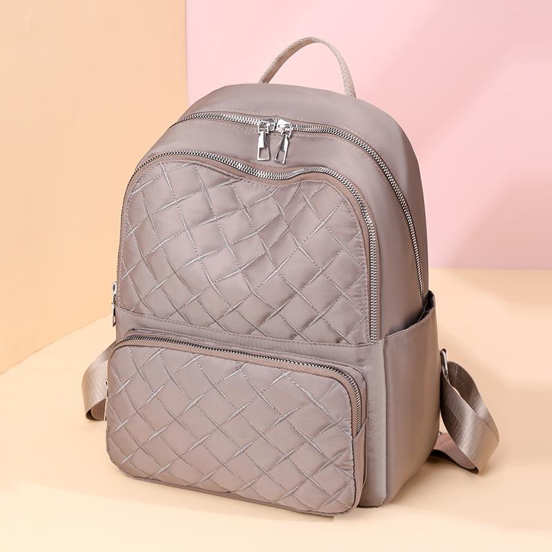 Schoolbag Backpack Fashion Versatile Student Backpack Large Capacity Rhombus Casual Travel Bag Premium Women's Bag