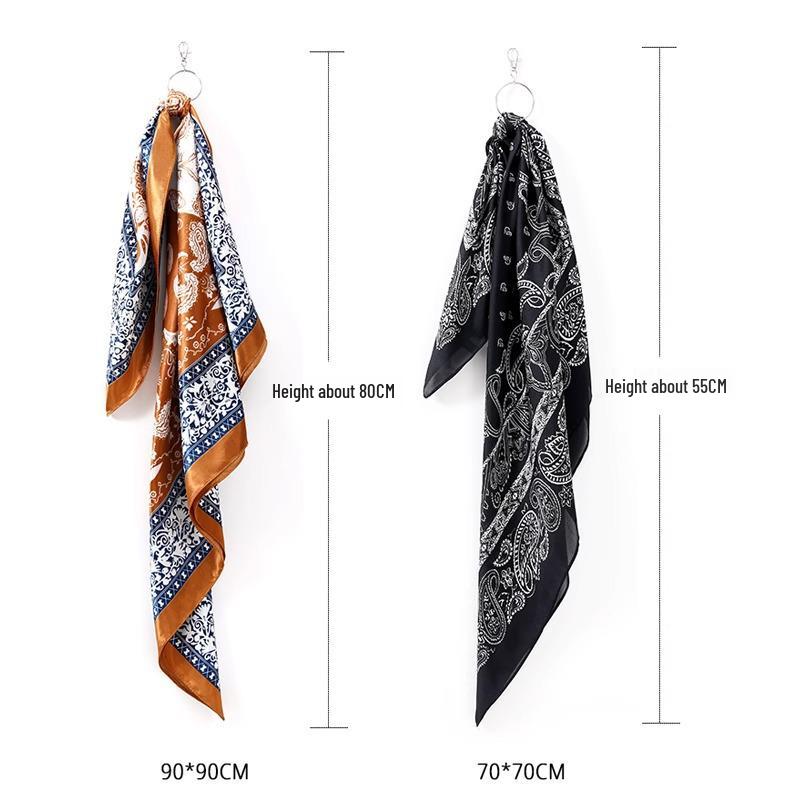 Retro Paisley Multi-use Silk Scarf: Large Square for Street Dance, Hip Hop, Neckerchief for Men & Women