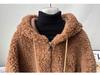 Women's Faux Lamb Wool Hooded Coat: New 2025 Autumn/Winter Double-Sided Plush, Thickened Short Coat/Sweatshirt