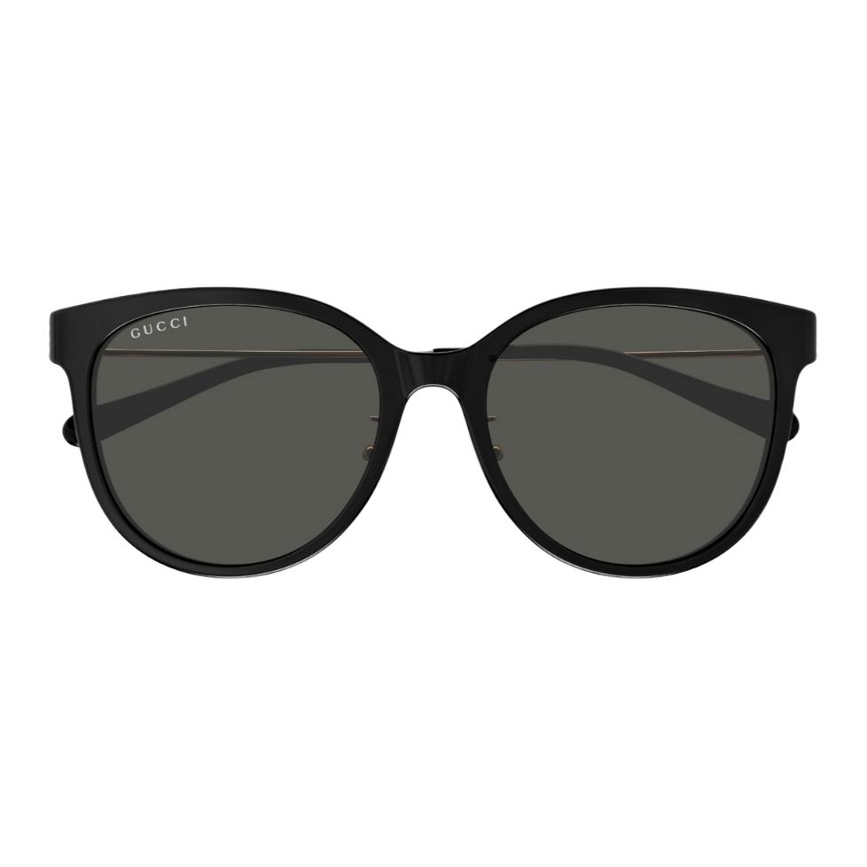 GUCCI Original Design Sheet Metal Round Sunglasses Unisex Couple Black