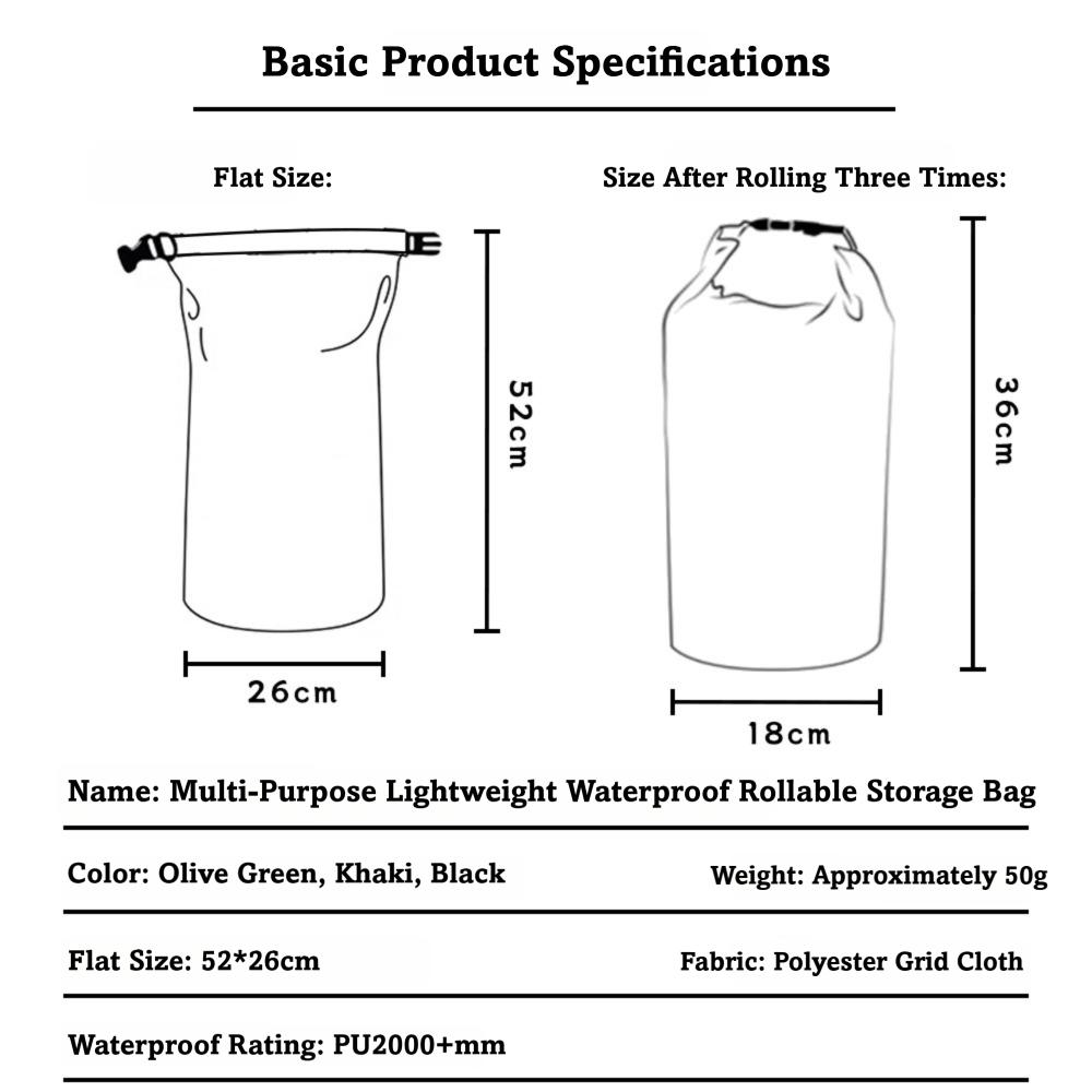 Foldable Waterproof Dry Bag Large Capacity Floating Bag Hiking Storage Bag Adventure Paddle