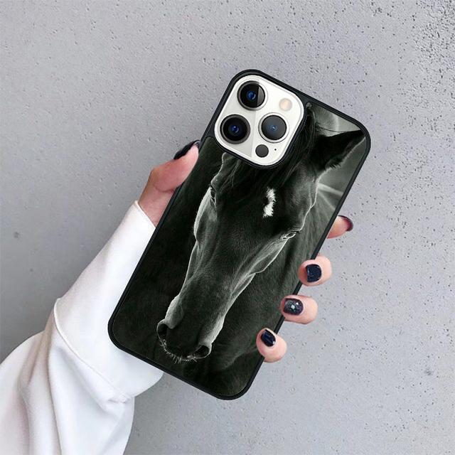 The Running Black Quarter Horse Cover For iPhone 17 Air 15 16 14 13 12 Pro Max 11 Pro Max Plus Phone Case Coque