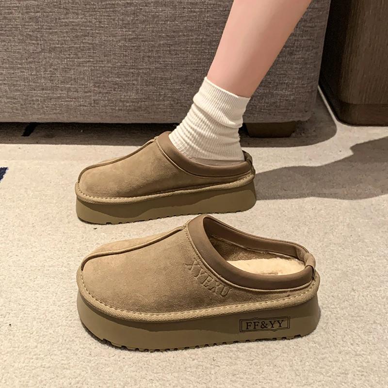 Winter Platform Boots Vintage Fashion Women's Snow Warm Suede Warm Inner Plush Fashion Thick Bottom Women's Flat Bottom Boots