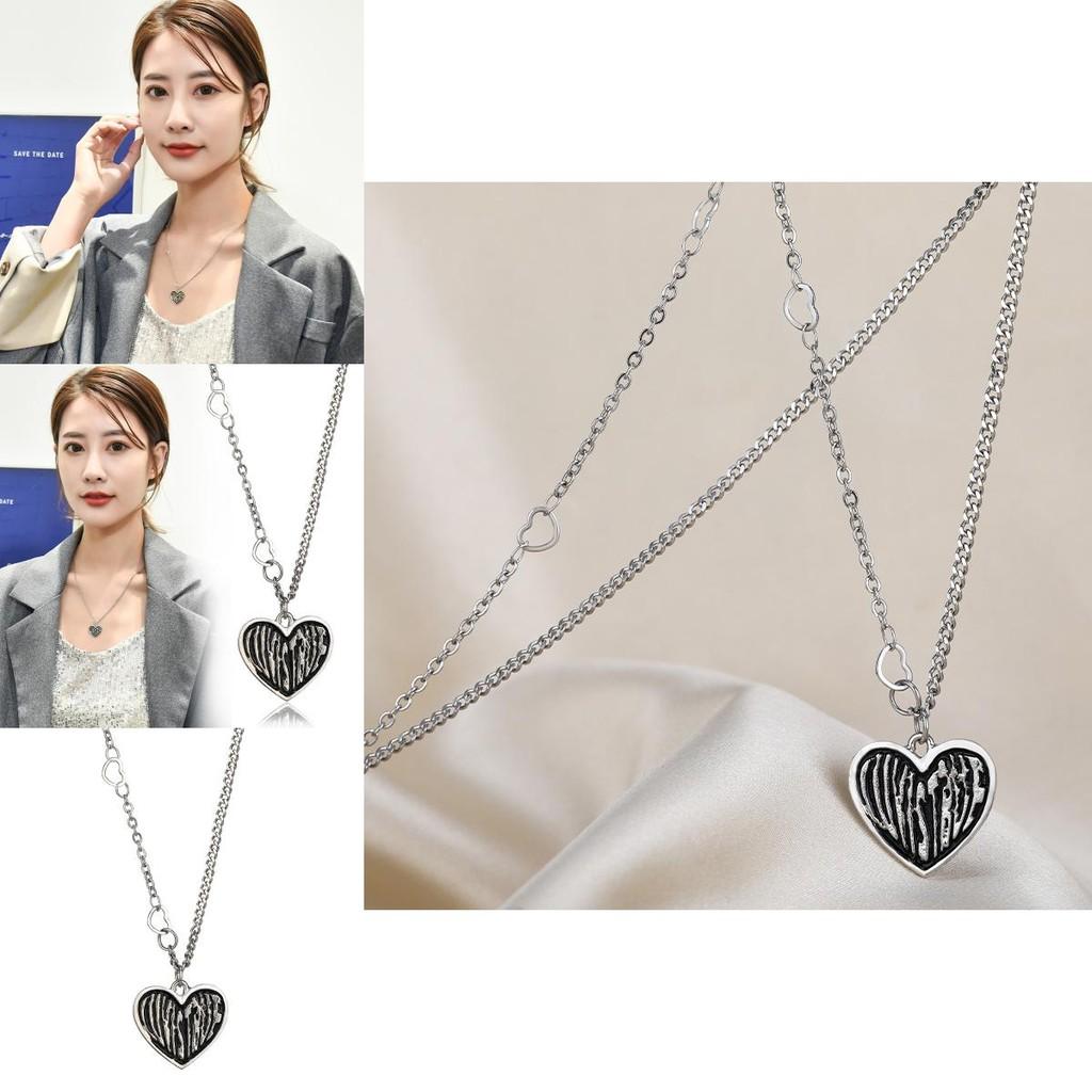 Is Precious Luv True Heart Logo Chain Necklace Distinctive Titanium Steel Jewelry Women For