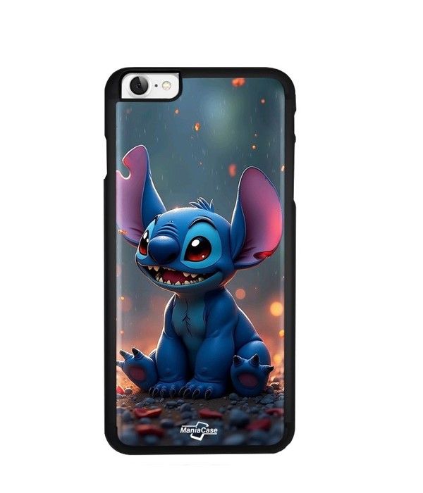 Coque de téléphone - Maniacase - Iphone SE 2020 - Souple - Silicone - Stitch mignon 3D art noir