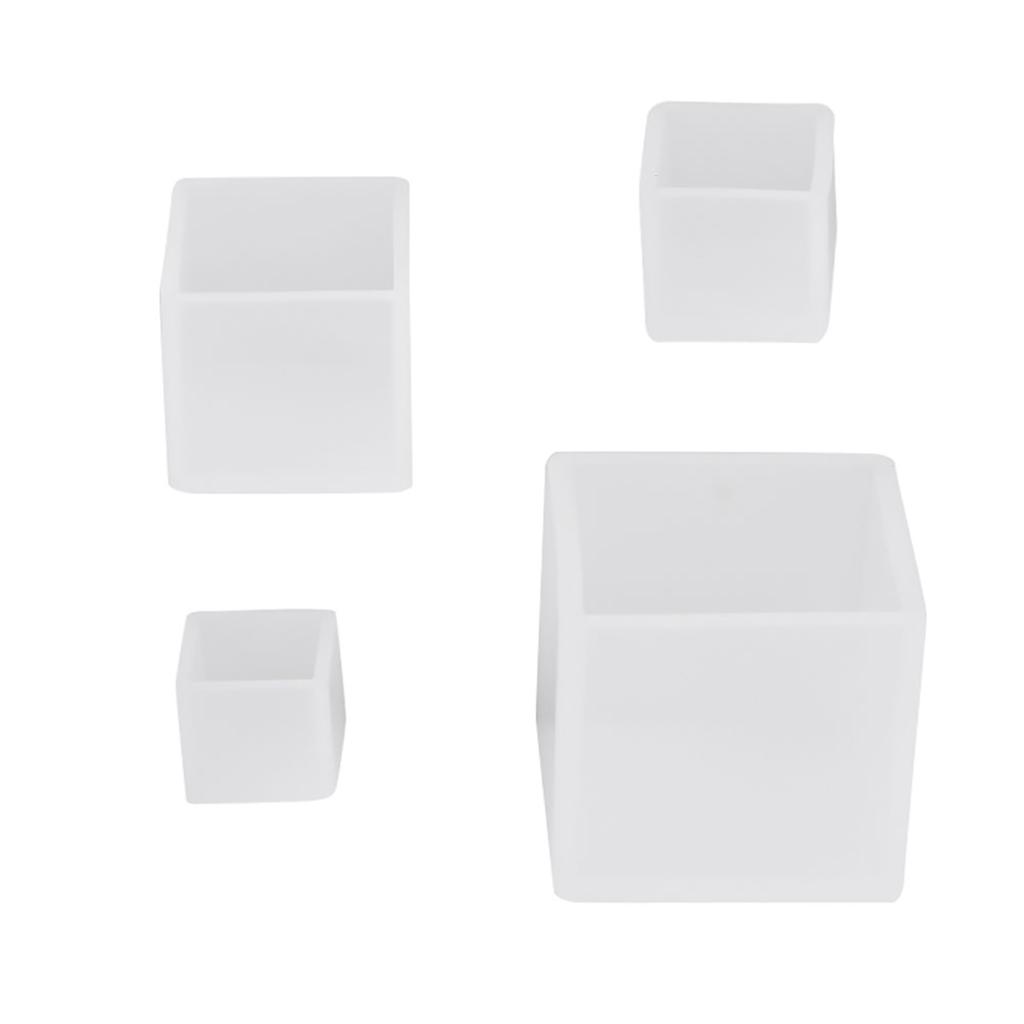4 Pcs Different Sizes Square Silicone Epoxy Resin Molds For Diy Ornaments Crafts