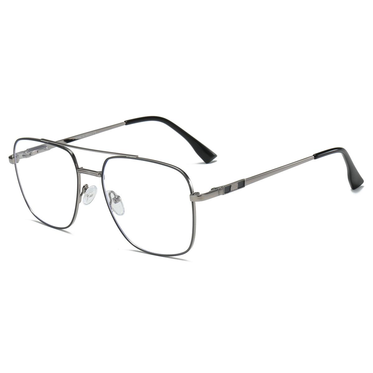 

55-17 New metal flat glasses anti-blue glasses men s fashion business men s full frame reading glasses frame Anti blue light 0