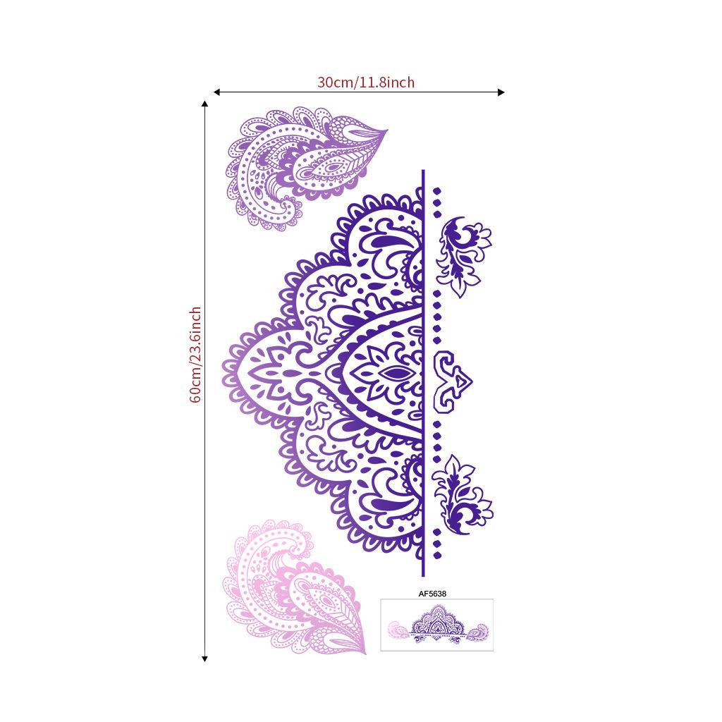 Gold Colorful Large Mandala PVC Removable Wall Stickers