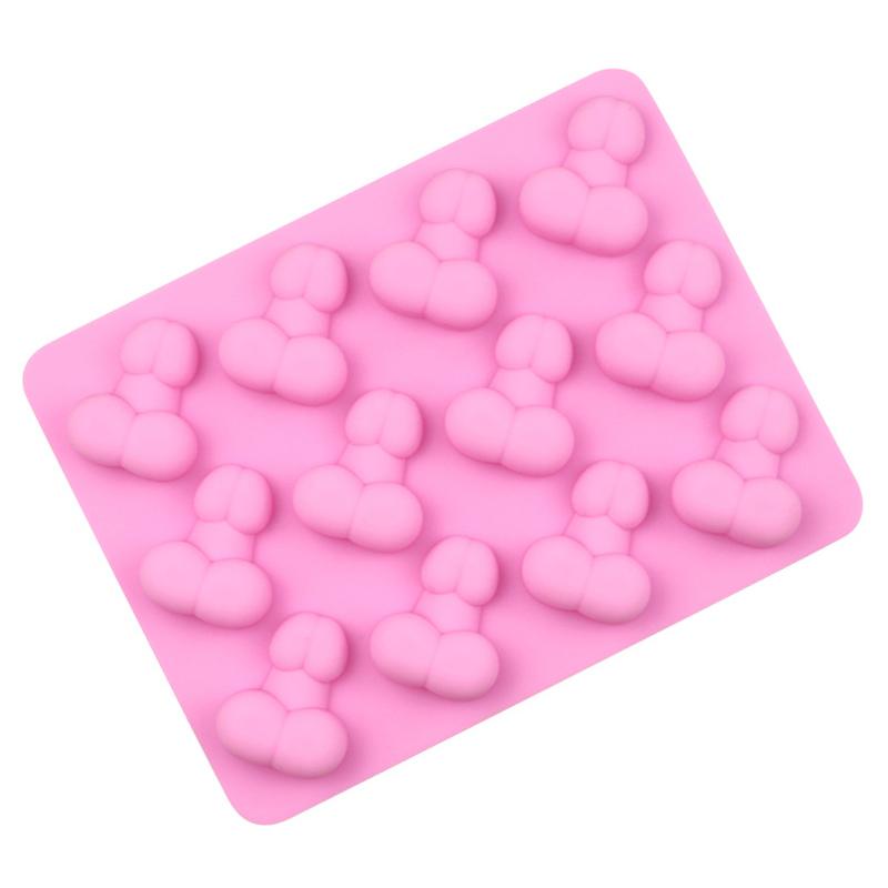 12 Holes 3D Sexy Penis Silicone Cake Mold Dick Ice Cube Mold Tray DIY Chocolate Penis Mould Birthday Party Cake Decoration