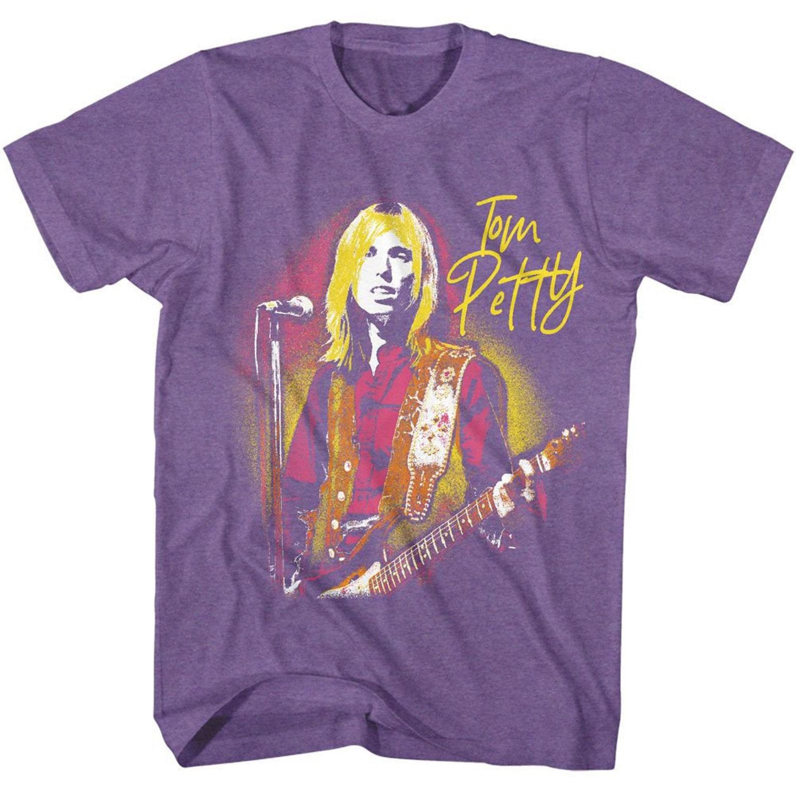 Tom Petty At The Mic Purple Heather T-Shirt 4XL