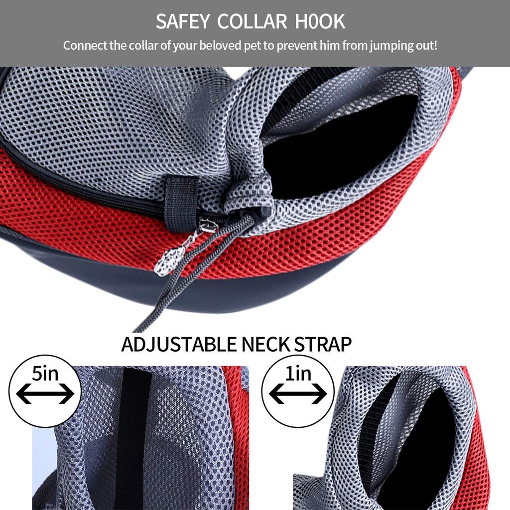 Hands-Free Pet Carrier - Breathable Mesh Front Pack for Small Cats/Dogs