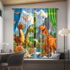 Dinosaur Print Curtains Suitable Bedroom Living Room Kitchen Decoration Home Window Set Of 2 Made Polyester Great Decor