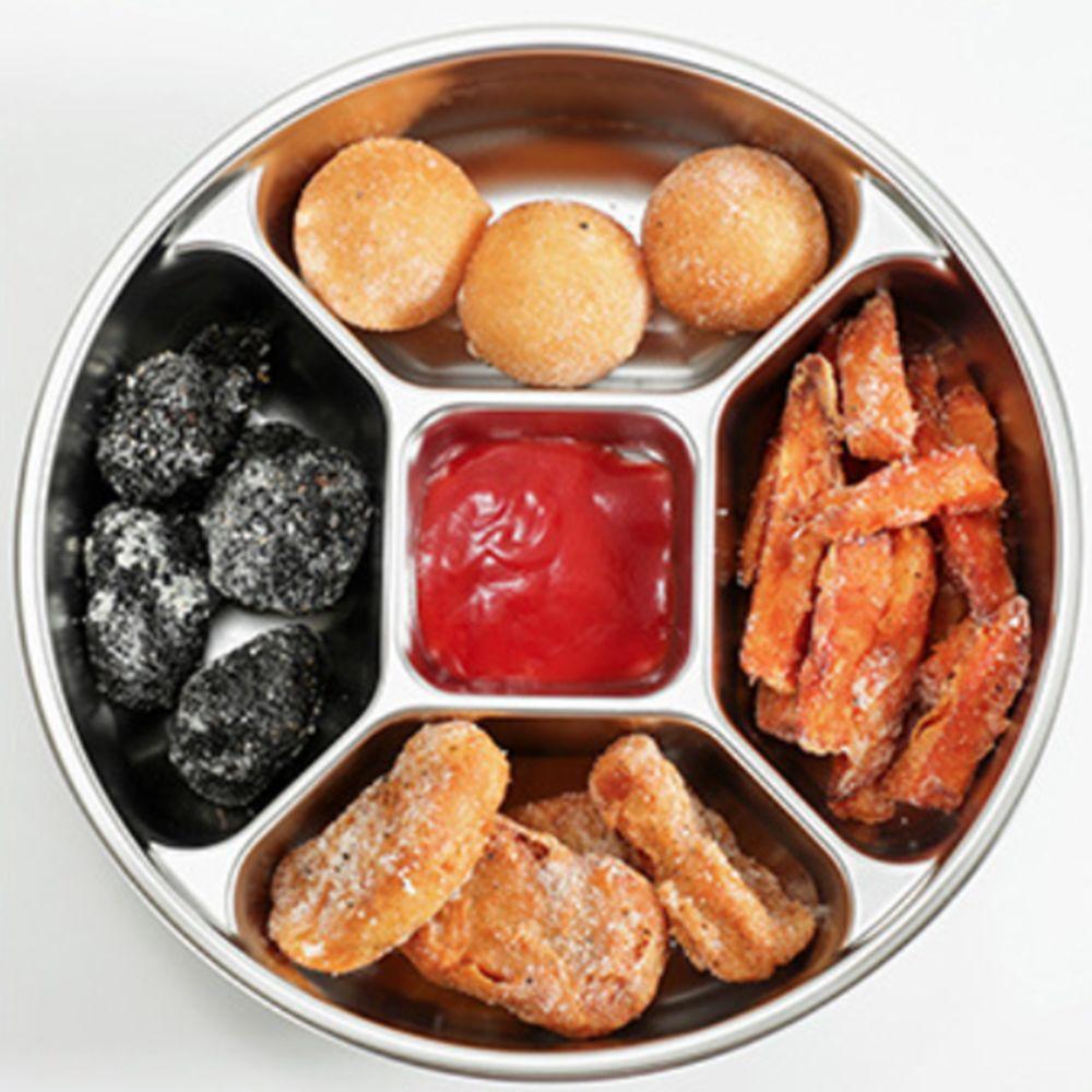 Fall-resistant Kitchen Food Preparation Tray 304 Stainless Steel Snack Tray Side Dishes Tray Fruit